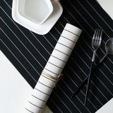 European-style black and white striped PVC heat insulation cushion western food bowl tray cup cushion table top anti-hot and anti-slippery heat insulation cushion table cloth barang dapur kitchen accessories kitchen tools