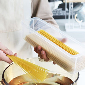 Cover spaghetti hanging noodle box rectangular chopsticks storage box kitchen moisture-proof storage plastic box freshness preservation box