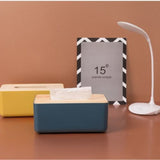Modern Square Plastic Paper Facial Tissue Box Cover Holder for Bathroom Vanity Countertops Bedroom Dressers