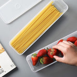 Cover spaghetti hanging noodle box rectangular chopsticks storage box kitchen moisture-proof storage plastic box freshness preservation box