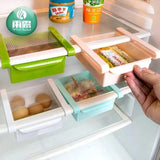 Kitchen Fridge Freezer Space Saver Sliding Organizer Storage Rack Shelf Holder