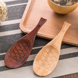 Japanese-style wooden rice spoon solid wood fish shape rice shovel creative cute