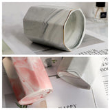 Multi-Purpose Marble Pattern Storage Holder Cosmetic Brush Makeup Holder Ceramic Pencil Bucket Pen Storage Rack Container