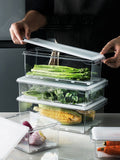 Refrigerator crisper box fresh fruit and vegetable water box dumplings wonton frozen storage box transparent plastic storage box
