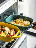 Ceramic Baking Tray & Dinner Plate & Microwave Oven & Large Size & Binaural & Baking