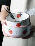 Lovely strawberry ceramic bowl（ 7 inch）