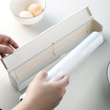 kitchen plastic wrap cutter household food storage bag storage box magnet stainless steel blade cutting box