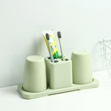 Creative Bathroom Toothbrush Holder Rack with 2 Gargle Cup