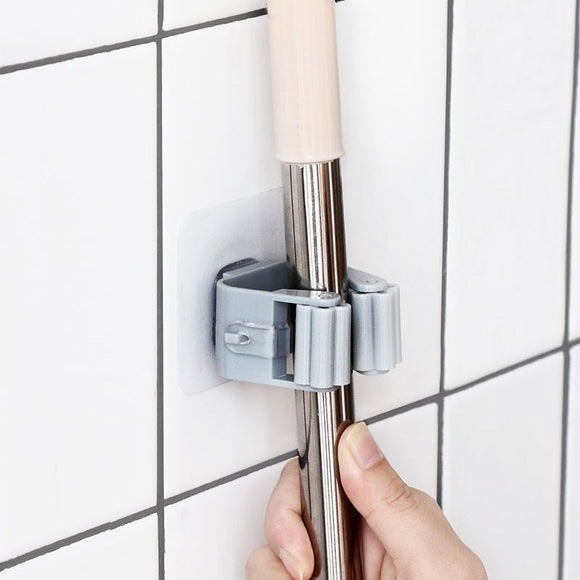 10pcs Mop Holder stickers strong hook bathroom seamless mop hanger bathroom wall hanging seamless nail-free mop clip deck