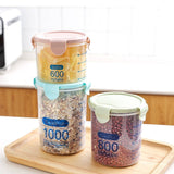 Transparent plastic sealed cans, snack cans, kitchen cereals and grains, stackable storage boxes(set of 3)