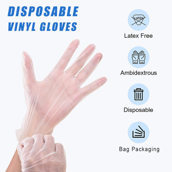 Disposable Vinyl Gloves Home Cooking Kitchen Service PVC Plastic Glove Clear Latex Free 20 100 50 pcs S M L Man Woman Gloves 30