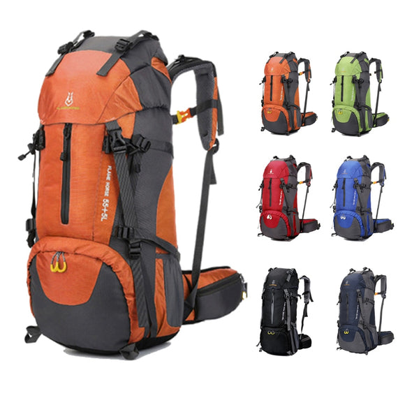 60L Camping Backpack Sturdy Hiking Mountaineering Rucksack New Multi-pocketed Climbing Bags Strong Bearing Capacity