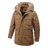 2022 New Fashion Warm Wool Liner Fur Collar Hooded Men Winter Jacket Man Jacket and Coat Hat Detachable Windproof Male Parkas