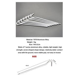 Aluminum Tent Pegs 10Pcs 18cm Tent Hooks PE Plastic Ground Nails Camping Accessories Hammer with 4 Reflective Ropes