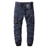 Military Trousers Casual Cotton Solid Color Cargo Pants Men Outdoor Trekking Traveling Trousers Multi-Pockets Work Pants