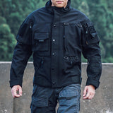 Soft Shell Tactical Jackets Men Waterproof Multifunctional Pocket Motorcycle Jacket Wear-resistant Combat Outwear Male Black New