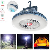 New 54 LED Fan Tent Lamp 2 In 1 Portable Lantern USB Rechargeable Emergency Night Market Lights Outdoor Waterproof Camping Light