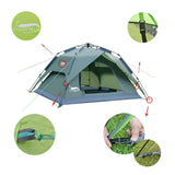 Camping Tents for 3 Person Instant Pop-Up Automatic Dome Tent with Floor Tarp Quick Setup for Family Beach Hiking