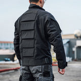 Soft Shell Tactical Jackets Men Waterproof Multifunctional Pocket Motorcycle Jacket Wear-resistant Combat Outwear Male Black New