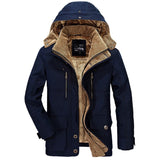 Brand Winter Jacket Men 6XL 7XL Cotton Thick Warm Parka Male Hooded Casual Fleece Liner Multi-Pocket Parkas Hombre Invierno