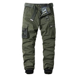 Military Trousers Casual Cotton Solid Color Cargo Pants Men Outdoor Trekking Traveling Trousers Multi-Pockets Work Pants