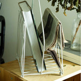 Nordic desktop simple metal portable newspapers and magazines storage basket study bookshelf decorative ornaments