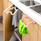 Kitchen Multipurpose Cabinet Under Sink Hanging Plastic Bag Hook Cloth Holder Organizer