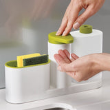 3 Piece Sink Tidy Set Sink Base Plus Multifunctional Kitchen Detergent Soap Dispenser Storage Rack