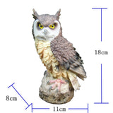 Simulate Owl Shape Decoy Realistic Adornment for Garden Birds Outdoor Decoration