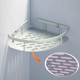 Corner Bathroom Storager Adhesive Suction Cup Punch-free Toilet Tripod Storage Rack Hanging Shelf Wall Mounted Organizer -1pc