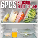 6PCS Multisize Stretchable Silicone Food Storage Cover Waterproof & Leakproof