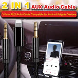 1PC [ 2 IN 1 ] AUX 3.5mm Audio Cable Compatible with Apple & Android Devices