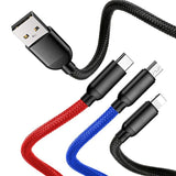 Portable [ 3 IN 1 ] Three Color USB Recharging Cable for Micro USB / Type-C / Apple Device