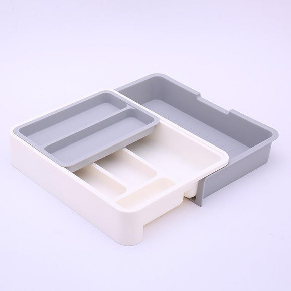 Expandable Kitchen Cutlery Tray Organizer Drawer Store for Spoon Knife Fork Utensils Storage Compartment