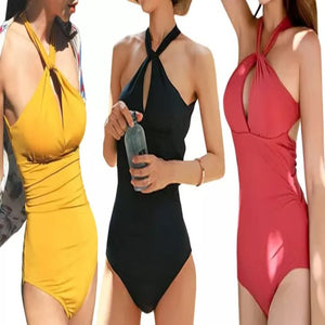 Women's One-Piece Swimsuit Halter Neck Strap Backless Slim Slim