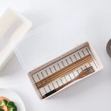 Cutlery Box with Lid Kitchen Plastic Drain Storage Box Household Noodle Storage Box Chopsticks Tube