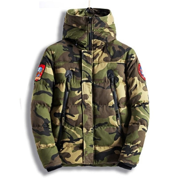 2020 new winter warm casual down jacket men's cotton thick camouflage jacket