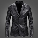 Brand PU Leather Jacket Men Autumn Casual Zipper Mens Motorcycle Leather Jacket Winter Male Slim Fit Coat Plus Size 4XL 2019
