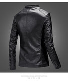 Brand PU Leather Jacket Men Autumn Casual Zipper Mens Motorcycle Leather Jacket Winter Male Slim Fit Coat Plus Size 4XL 2019