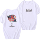 Special Japanese Tide brand short-sleeved men and women summer street hip hop T-shirt Chinese style lovers with half sleeves