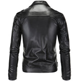 Spring Autumn Motorcycle Leather Jacket Men Slim Fit Oblique Zipper PU Jacket Men's Leather Jackets