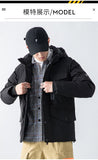 2020 winter new trend hooded jacket men's cotton jacket men's cotton jacket multi-pocket cotton jacket men's warm casual wear