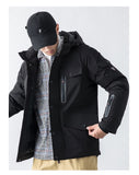 2020 winter new trend hooded jacket men's cotton jacket men's cotton jacket multi-pocket cotton jacket men's warm casual wear