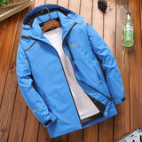 Casual Waterproof Jacket Men 2021 Spring Autumn Breathable Hooded Coat Outdoor Tourism Mountain Clothing Windbreaker Jacket 7XL