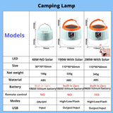 Solar LED Camping Light USB Rechargeable Bulb For Outdoor Tent Lamp Portable Lanterns Emergency Lights For BBQ Hiking Drop ship