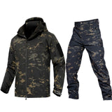 TAD Gear Tactical Softshell Camouflage Jacket Set Men Army Windbreaker Waterproof Hunting Clothes Set Shark Skin Military Jacket