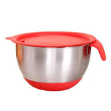 Silicone Bottom Tableware Mixing Bowl Non-Slip Food Container Thickened Kitchen Utensil Stainless Steel With Lid