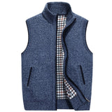 2020 Autumn Winter Men's Wool Sweaters Vest Coat Thick Warm Casual Solid Sleeveless Fleece Jacket Waistcoat Knitted Zipper Vest