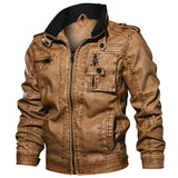 7XL Men's PU Jacket Leather Coat Autumn Casual Slim Fit Faux Leather Motorcycle Biker Jackets Male Military Bomber Coat Clothing