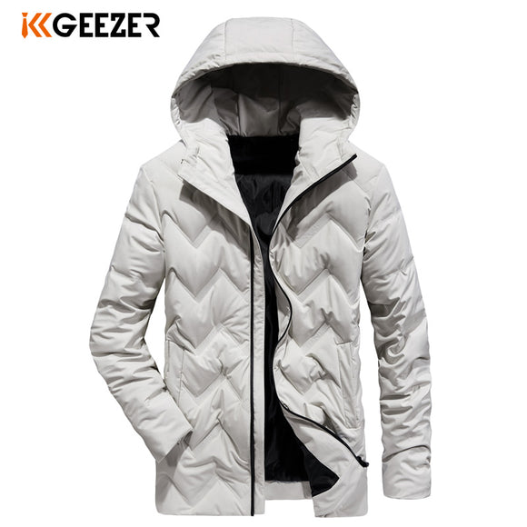 Mens Long Winter Jackets White Duck Windbreak Solid Color Parkas Military Business Thick Coat Padded Parka Waterproof Overcoat